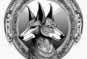 Anubis egyptian 
 back tattoo tattoo idea