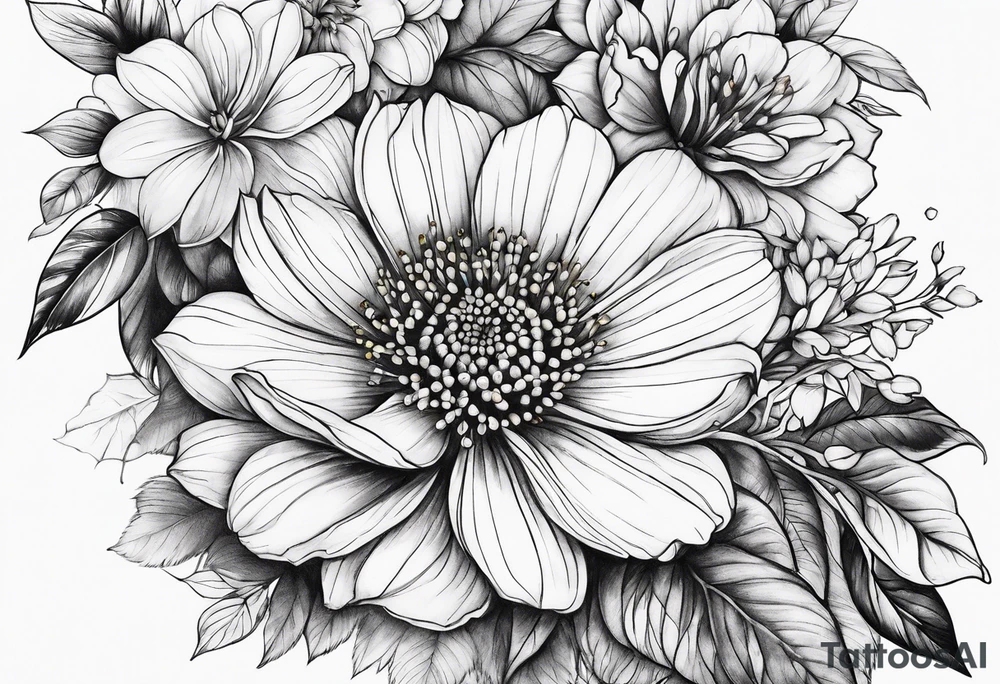 Flowers blossoming tattoo idea