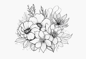 ocean flowers tattoo idea