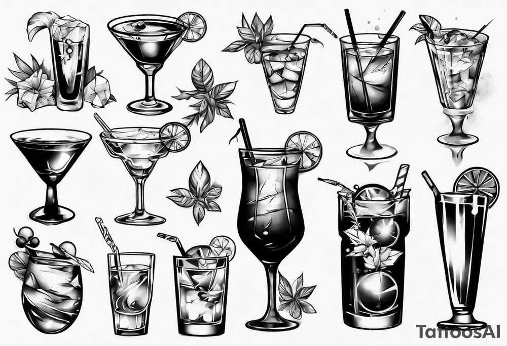Cocktail tattoo idea