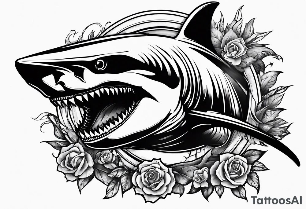 Shark grim reaper tattoo idea