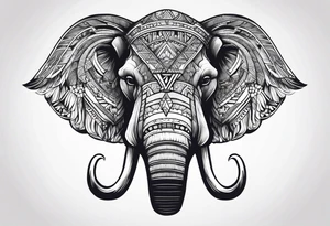 strong mammoth head centerpiece tattoo idea