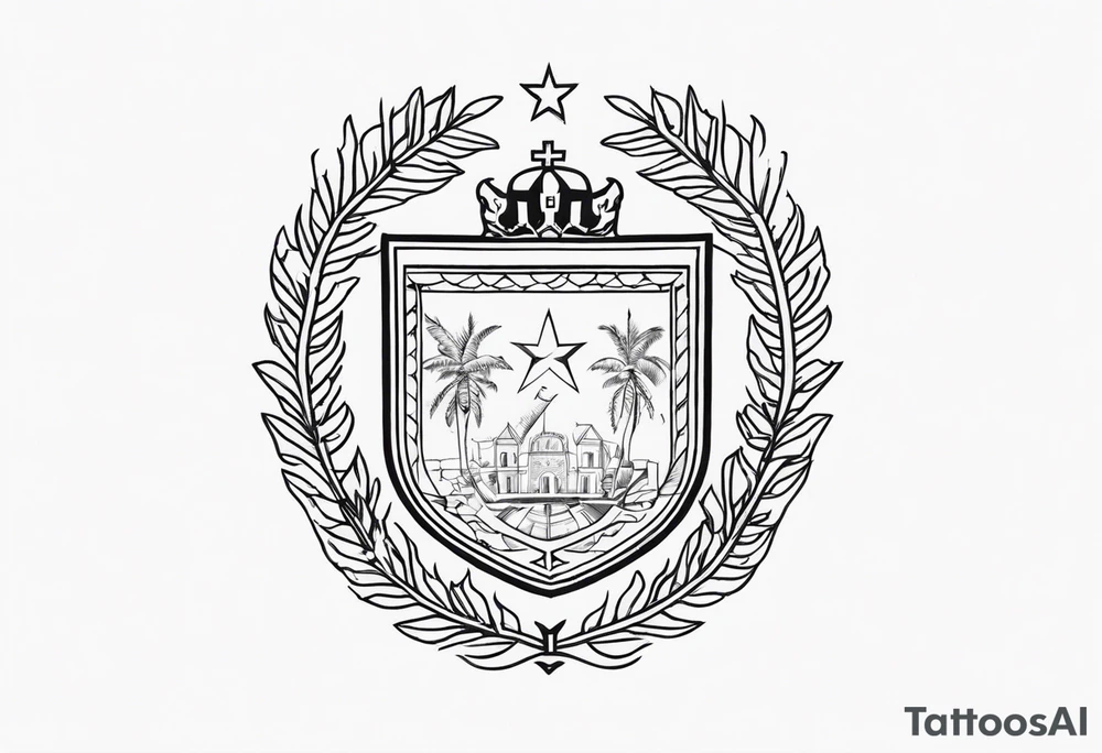 Haitian coat of arms tattoo idea