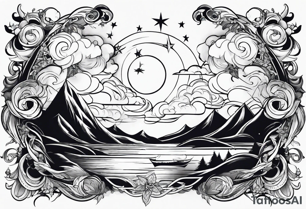 stars, clouds, Neven tattoo idea