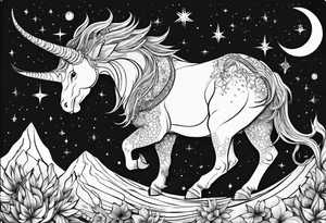 Capricorn constellation with a little dinosaur tattoo idea