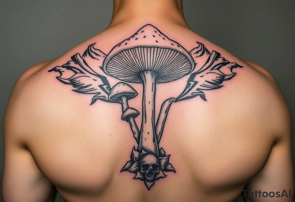 Mushroom trip opening the veil to higher consciousness tattoo idea
