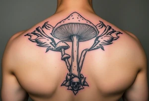 Mushroom trip opening the veil to higher consciousness tattoo idea