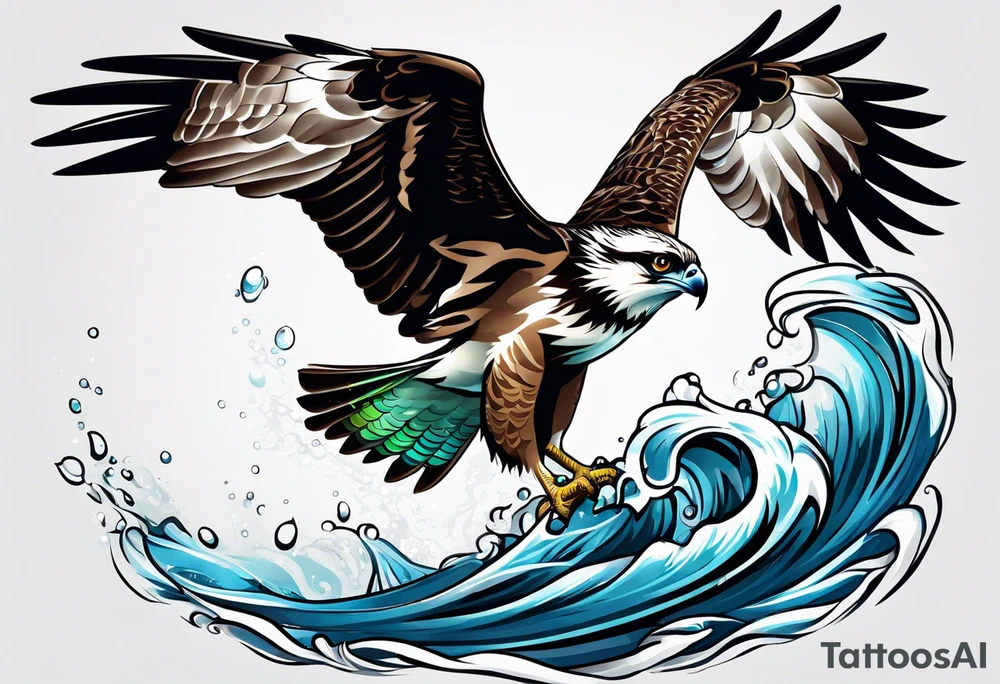 osprey catching fish tattoo idea
