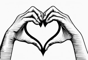 Silhouette of Hands forming a heart tattoo idea