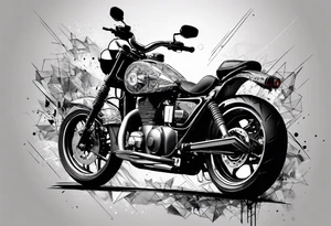 motorcycle riding at night in the city tattoo idea