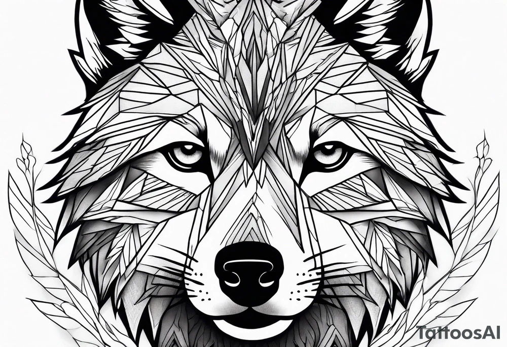 Mountains, wolf eyes underneath tattoo idea