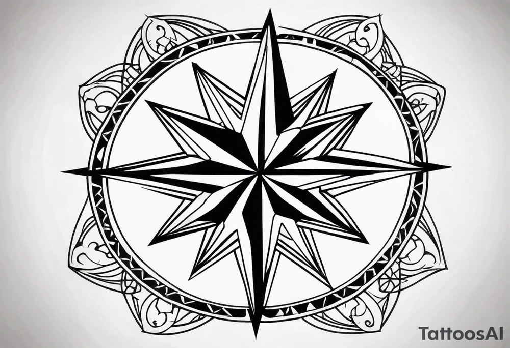 Bold Nautical Star tattoo idea