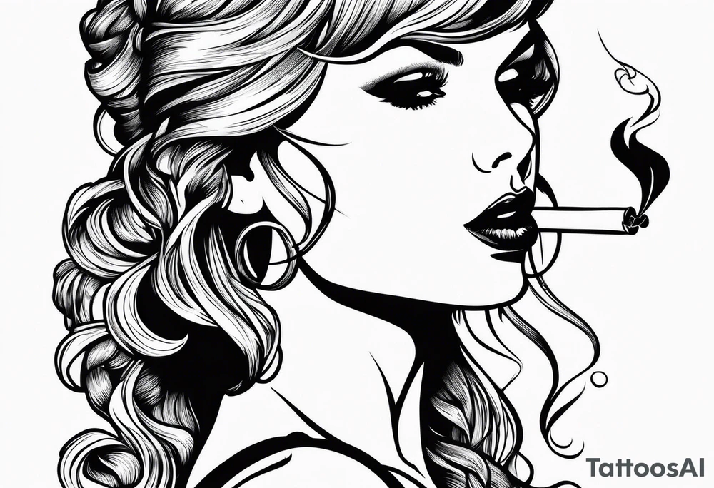 taylor swift smoking cigarette tattoo idea
