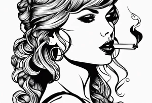 taylor swift smoking cigarette tattoo idea