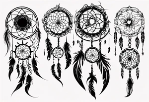 Phoenix floral dream catcher tattoo idea