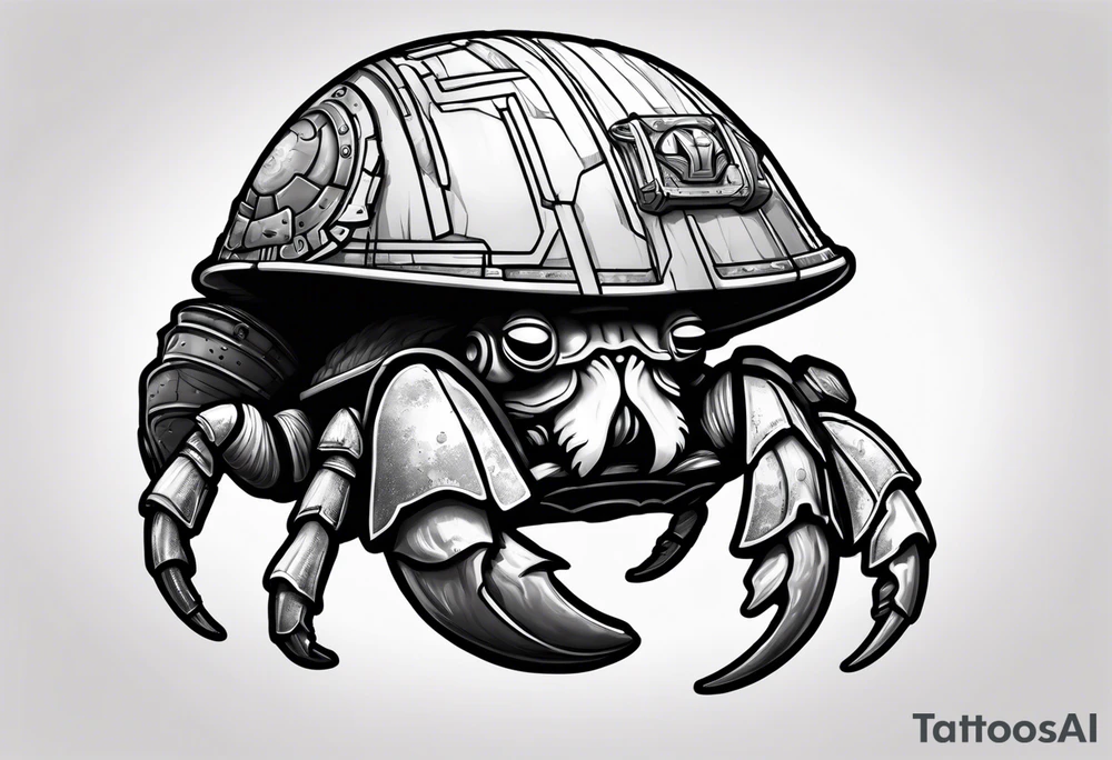 Hermit Crab wearing a starwars stormtrooper helmet tattoo idea