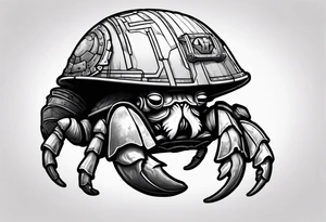 Hermit Crab wearing a starwars stormtrooper helmet tattoo idea