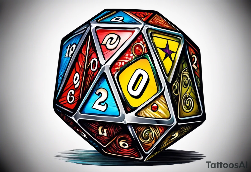 a twenty sided die tattoo idea