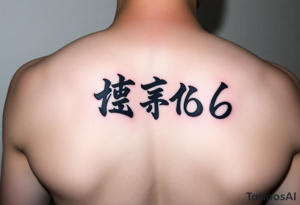 The date 30th of December 2006 in kanjis style sosho with thick lines filled with shading and fine lines tattoo idea