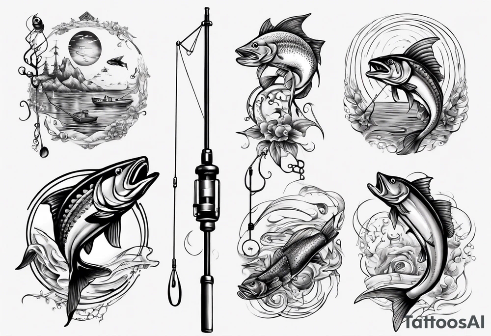 Fishing pole tattoo idea
