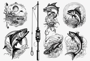 Fishing pole tattoo idea