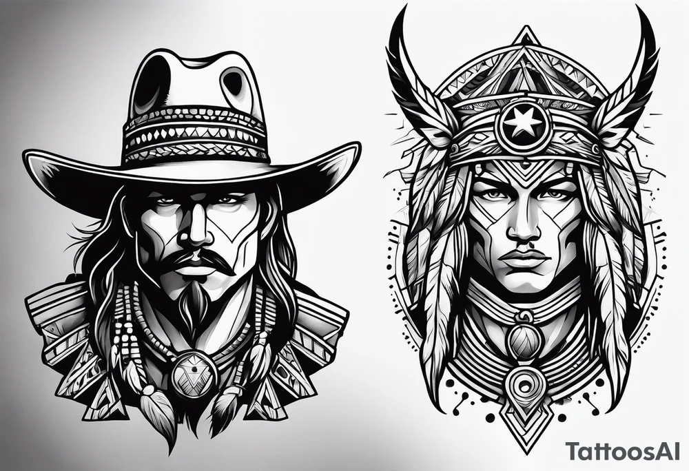 Cowboys and Indians tattoo idea