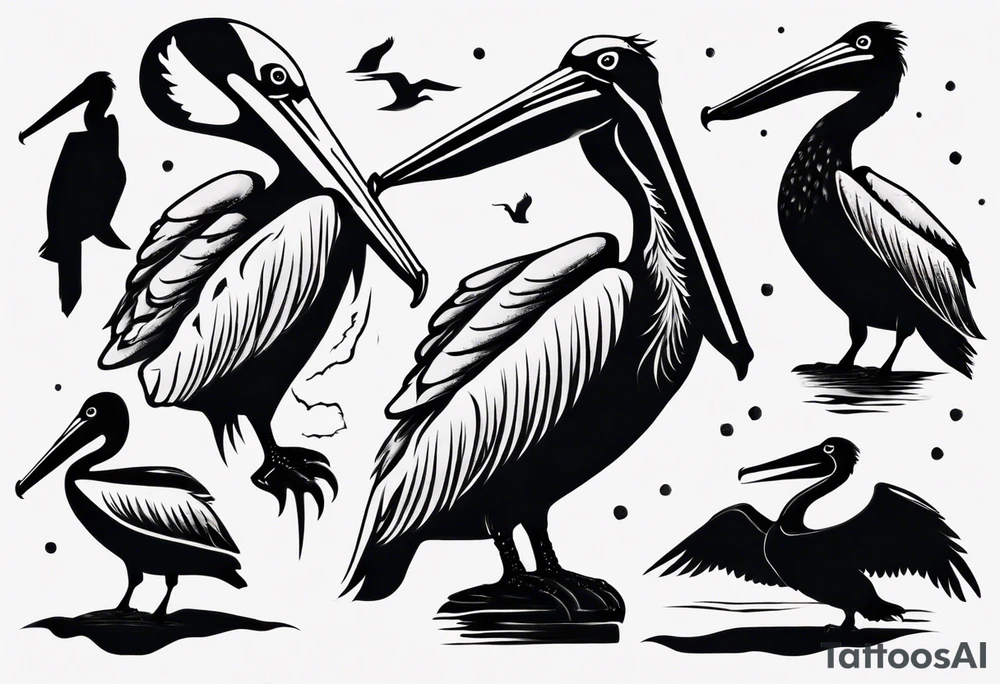 Pelican silhouette tattoo idea
