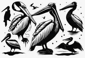 Pelican silhouette tattoo idea
