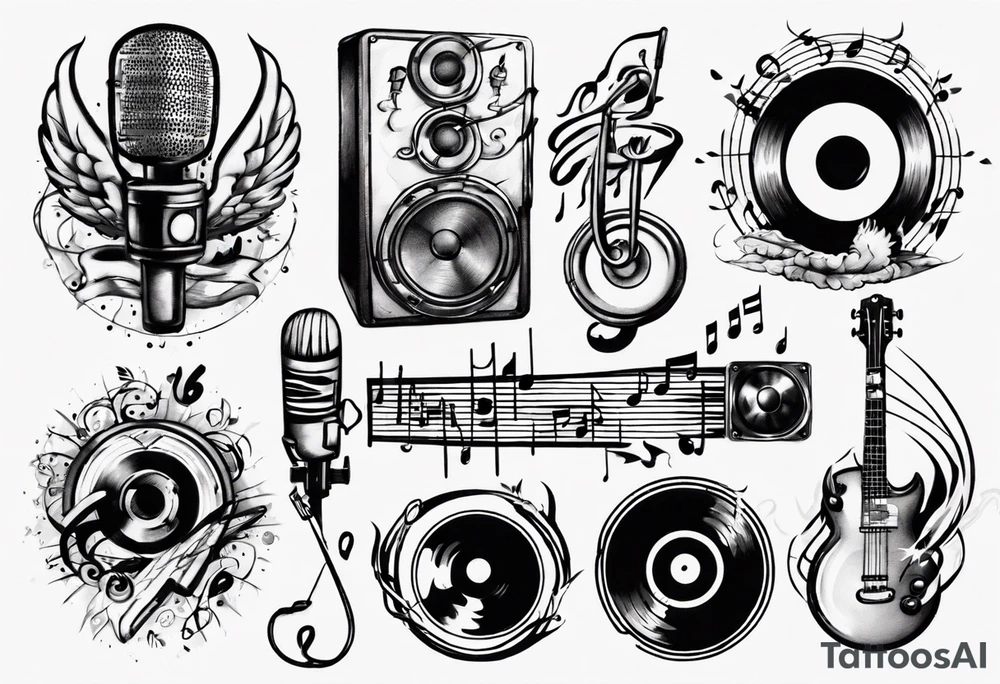 music sound tattoo idea