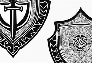 Valhalla shield sword tattoo idea
