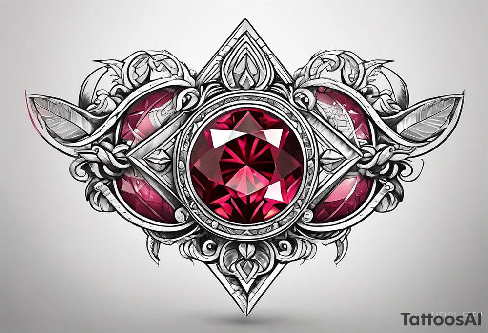 Ruby gem stone with the number 8 incorporated. tattoo idea