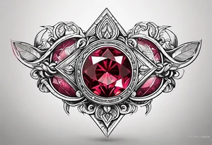 Ruby gem stone with the number 8 incorporated. tattoo idea