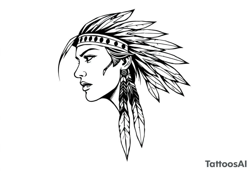 Female Native American tattoo idea