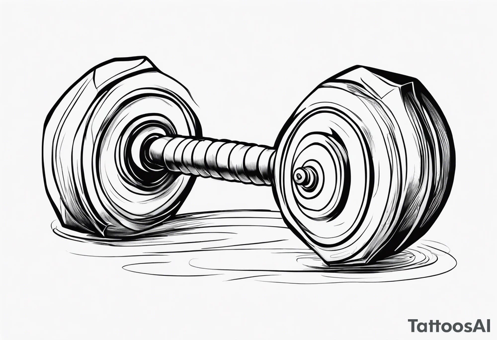 Never ending story dumbbell tattoo idea