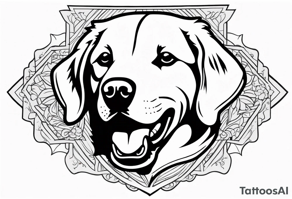 a golden retriever in plain white karate gis tattoo idea