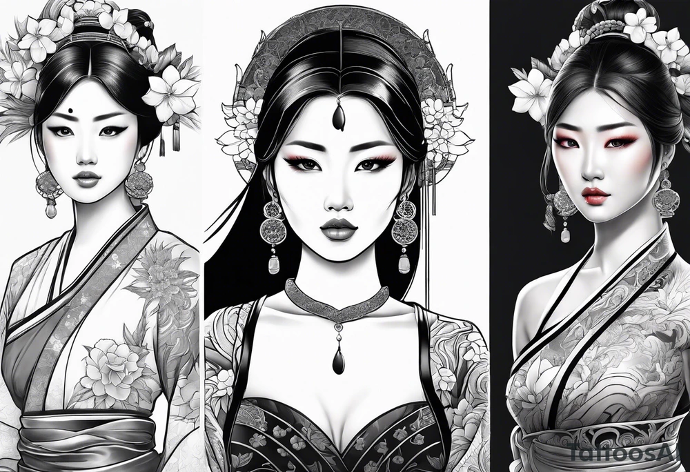 Asian woman tattoo idea