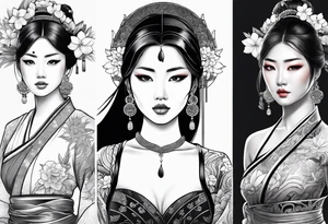 Asian woman tattoo idea