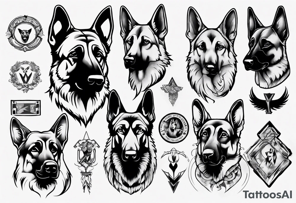 German shepherd tattoo idea