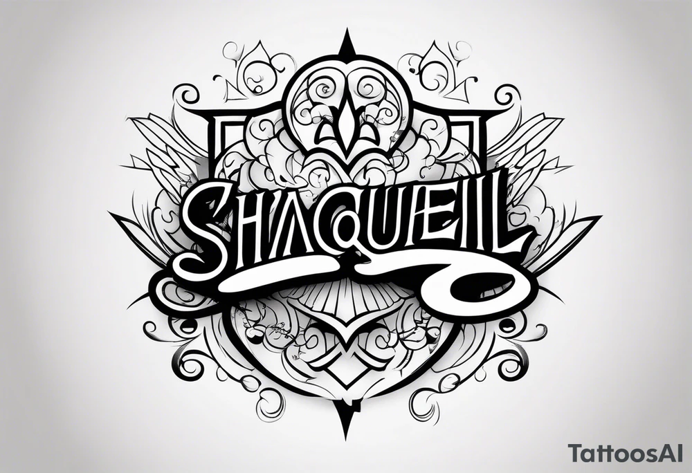 Tattoo of the name Shaqueill tattoo idea