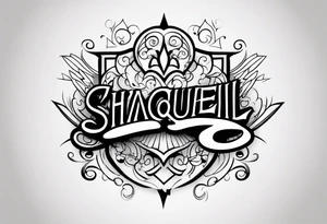 Tattoo of the name Shaqueill tattoo idea
