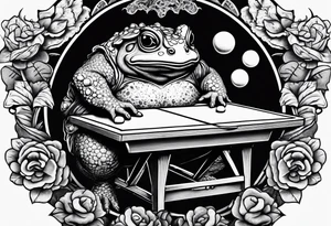 Toad man playing ping pong tattoo idea