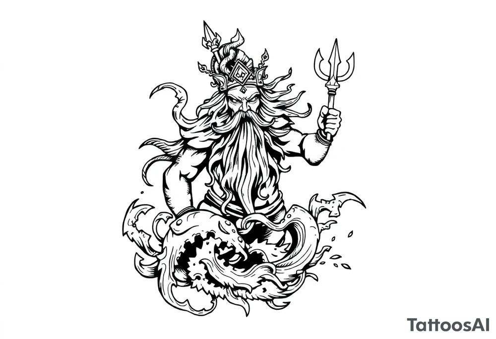 god of sea tattoo idea