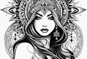 spiritual star female tattoo idea