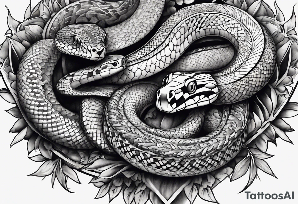 Snakes on the chest tattoo idea