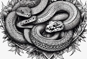Snakes on the chest tattoo idea