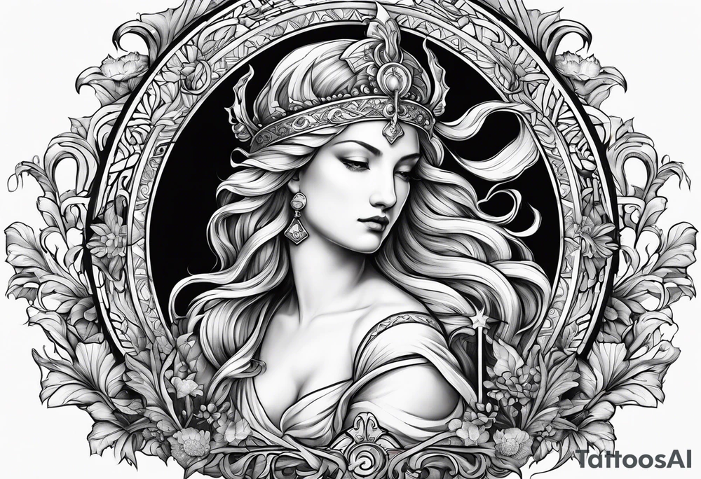 symbol to the goddess of vengeance tattoo idea