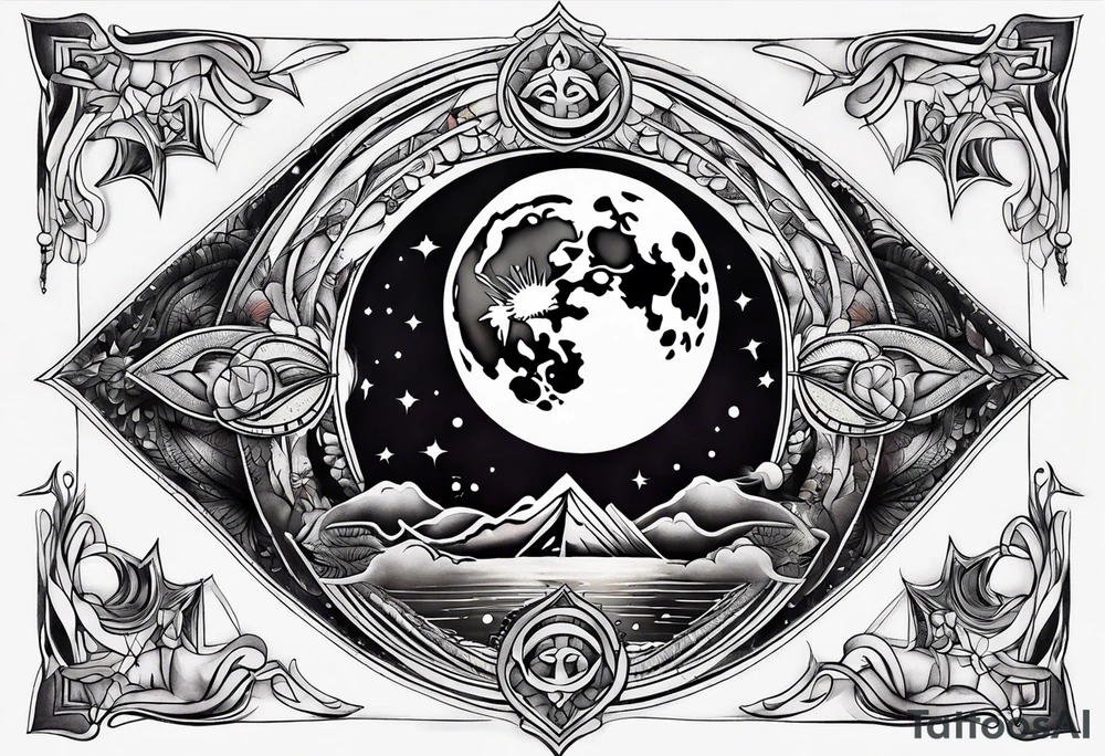 sacred moon tattoo idea