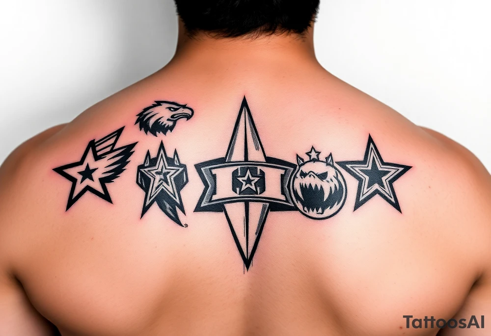 Mix all athletics Houston team logos into one nice one tattoo idea