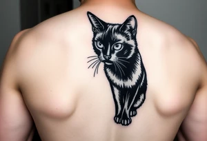 black cat tattoo idea