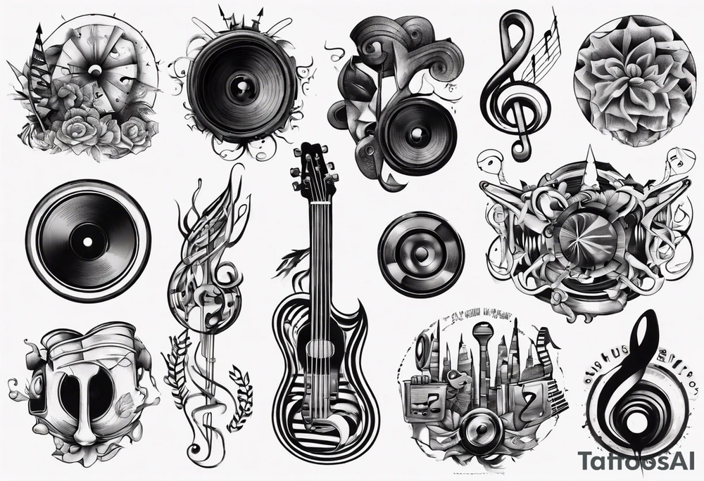 music sound tattoo idea